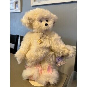 14” Annette Funicello Collectible Bear White Sleepy Bear With Bunny Slippers